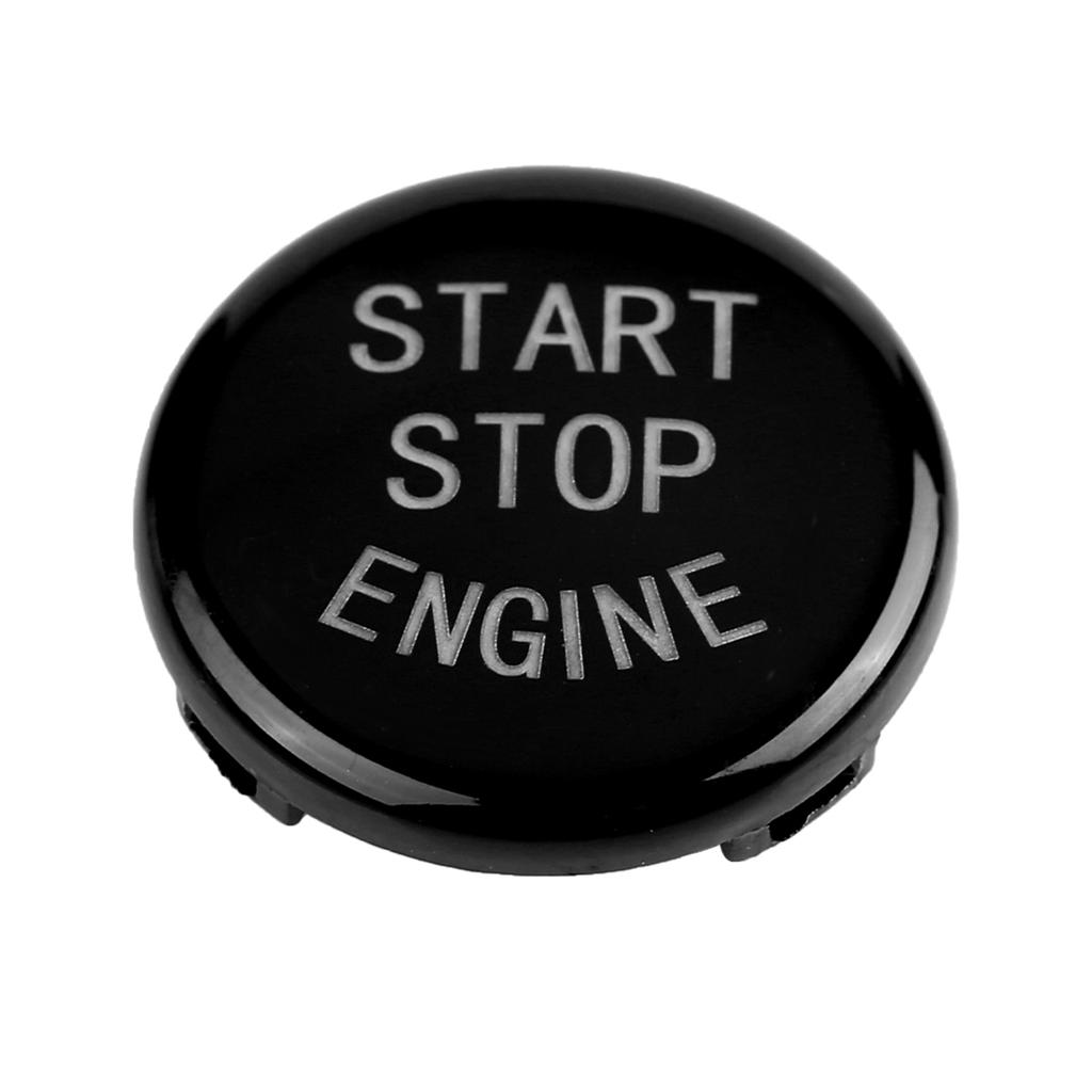 Car One Key Start Button Engine Ignition Switch Cover for BMW E Disk Bottom (Black)