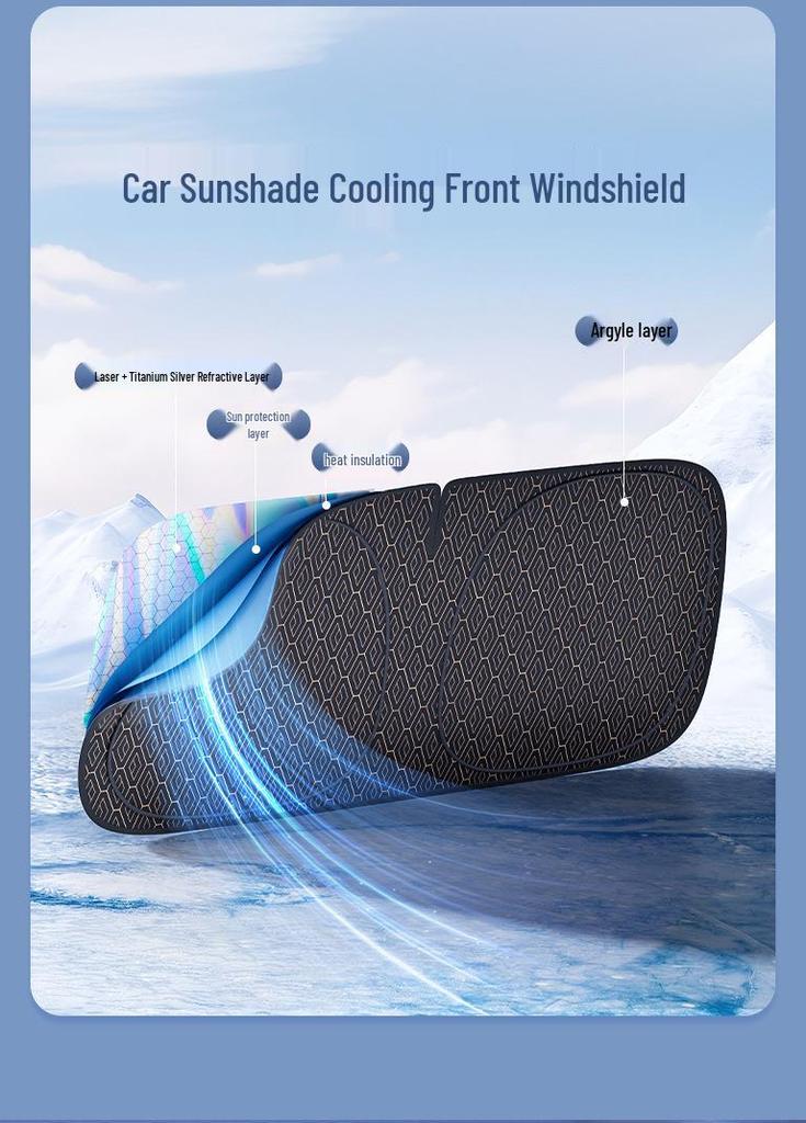 Car Front Windshield Sunshade Anti-Glare Heat Insulation Summer Shield