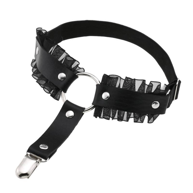 

Модная искусственная кожа с плиссированным кружевом, цепочка на ногу, женский зажим на бедро, панк, клубная бижутерия, косплей, рейв-вечеринка 1