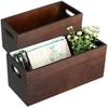 Wood Open Storage Boxes Mail Organizer Bins Letter Holder Box Rustic Wooden Boxes for Storage Nesting Storage Box Set 2