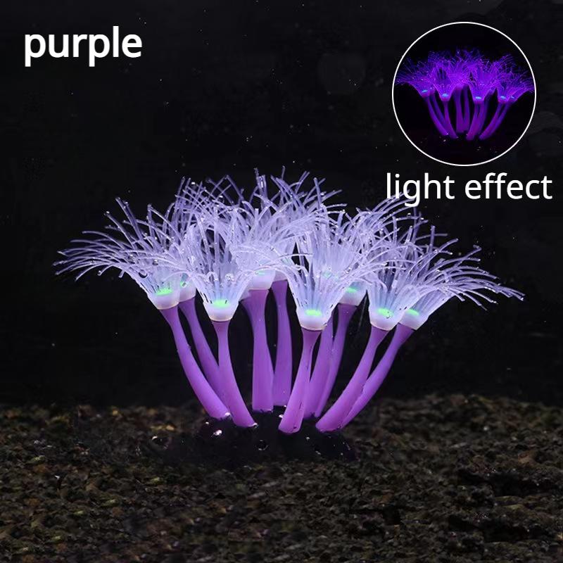 Simulation Silicone Coral Fish Tank Decorations Aquarium Landscape Supplies Aquatic Plant Sunflower Fluorescence Ornaments