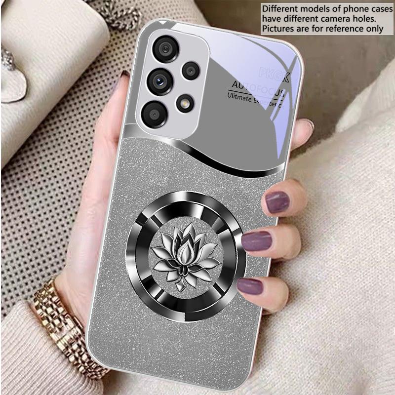 Gradient Golden Lotus For Samsung S8 S9 S10 S20 Ultra S21 Pro S22 Plus S23 FE S24 Ultra S25 Edge S25Ultra Glass Phone Case
