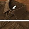 Korean Fashion Men Tops Spring/Autumn Daily Casual Long Sleeve Pure Cotton Shirts Square Collar Corduroy Solid Color Shirt Simple Style Men Clothing