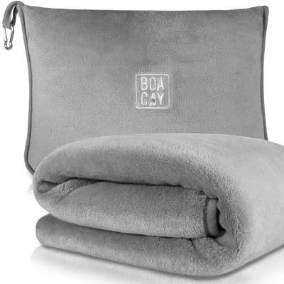 Soft and Warm Travel Blanket for Planes and Cars Long Haul Flight Essential for Men and Kids Compact Pillow with Suitcase Belt and Backpack Clip for