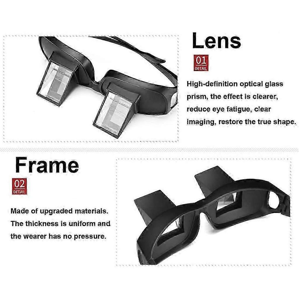 Bed Prism Spectacles Horizontal Mirror Lazy Readers Glasses 90 Degree Prism Glasses For Laying Down Reading And Watching Tv