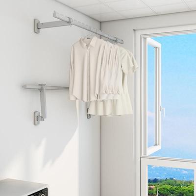 Wall-Mounted Foldable Clothes Drying Rack for Balcony & Indoor Use
