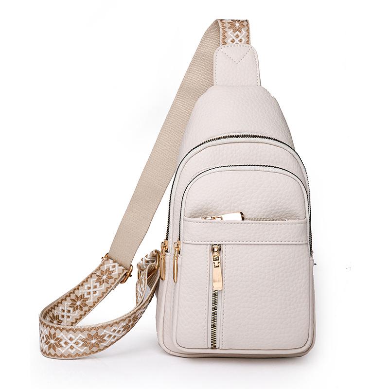 Retro PU Crossbody Chest Bag: Lightweight, Multi-compartment, Versatile and Fashionable Shoulder Bag