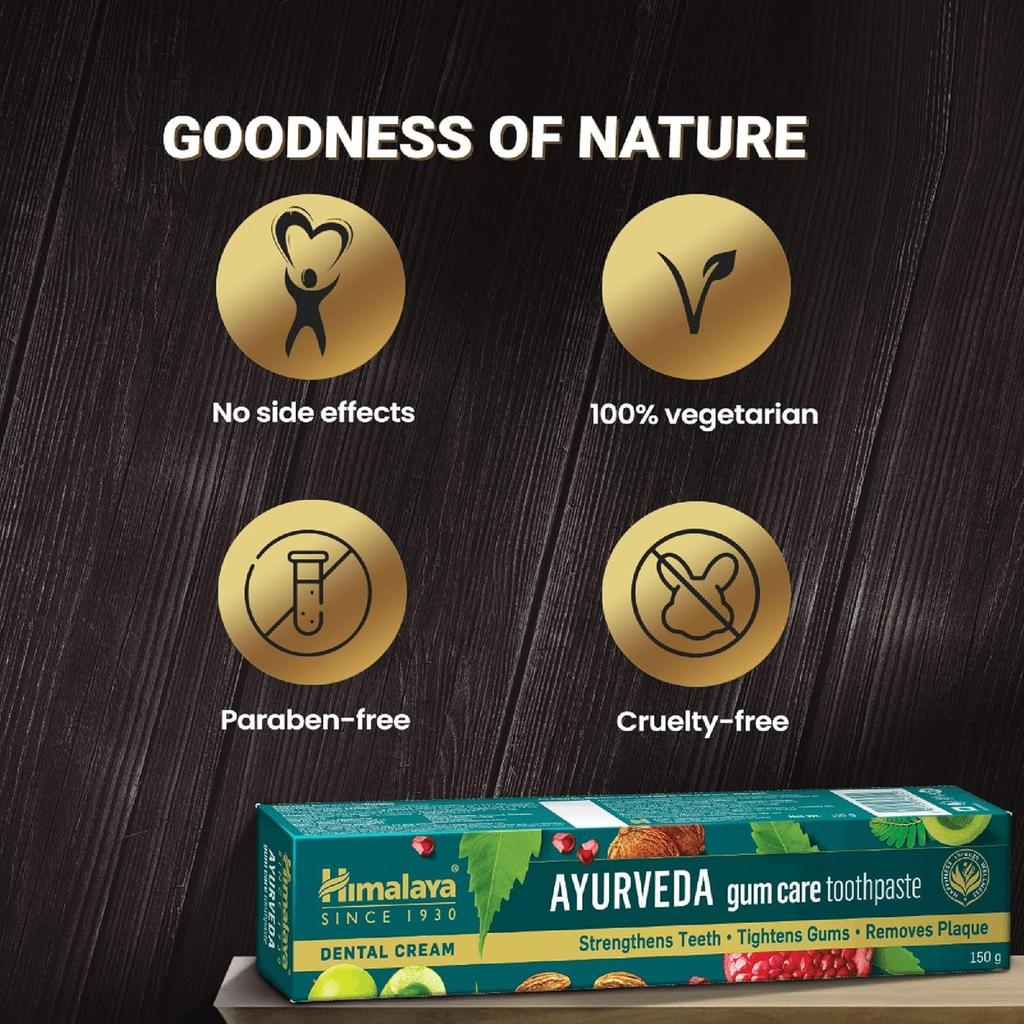 Himalaya Dentifrice Ayurveda Soin des Gencives 150G Réduit les Saignements des Gencives Combat la Mauvaise Haleine Avec 13 Herbes Pour des Gencives Saines et une Haleine Fraîche