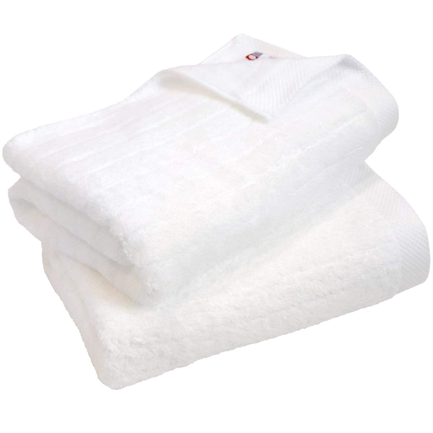 

Imabari Certified Bath hiorie Fluffy Ribbed Set of Made in Japan with Precious Staple Imabari Cotton Towels, Towels, 2, Off-White, Extra-Long Cotton,