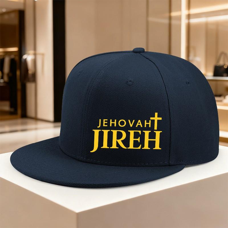 Jehovah Jireh Cross Print Baseball Cap Adjustable Polyester Snapback Hat for Casual Outdoor Sun Protection One Size