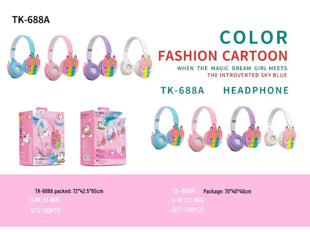 688A Cute Unicorn Children's Foldable Bluetooth Headset