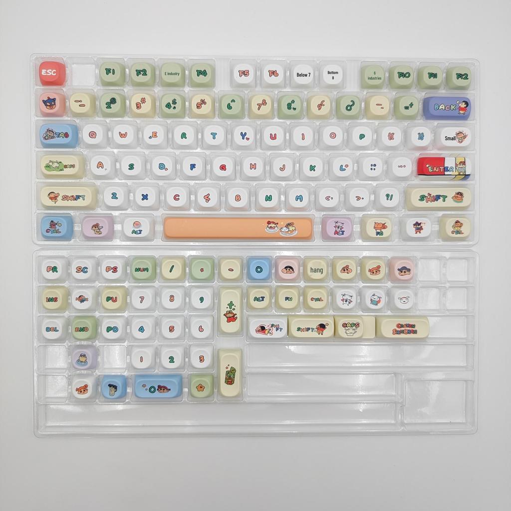 Crayon Shin-chan Pink PBT Keycap Set: Cute, Customizable Dye-Sublimated Keycaps for Mechanical Keyboards
