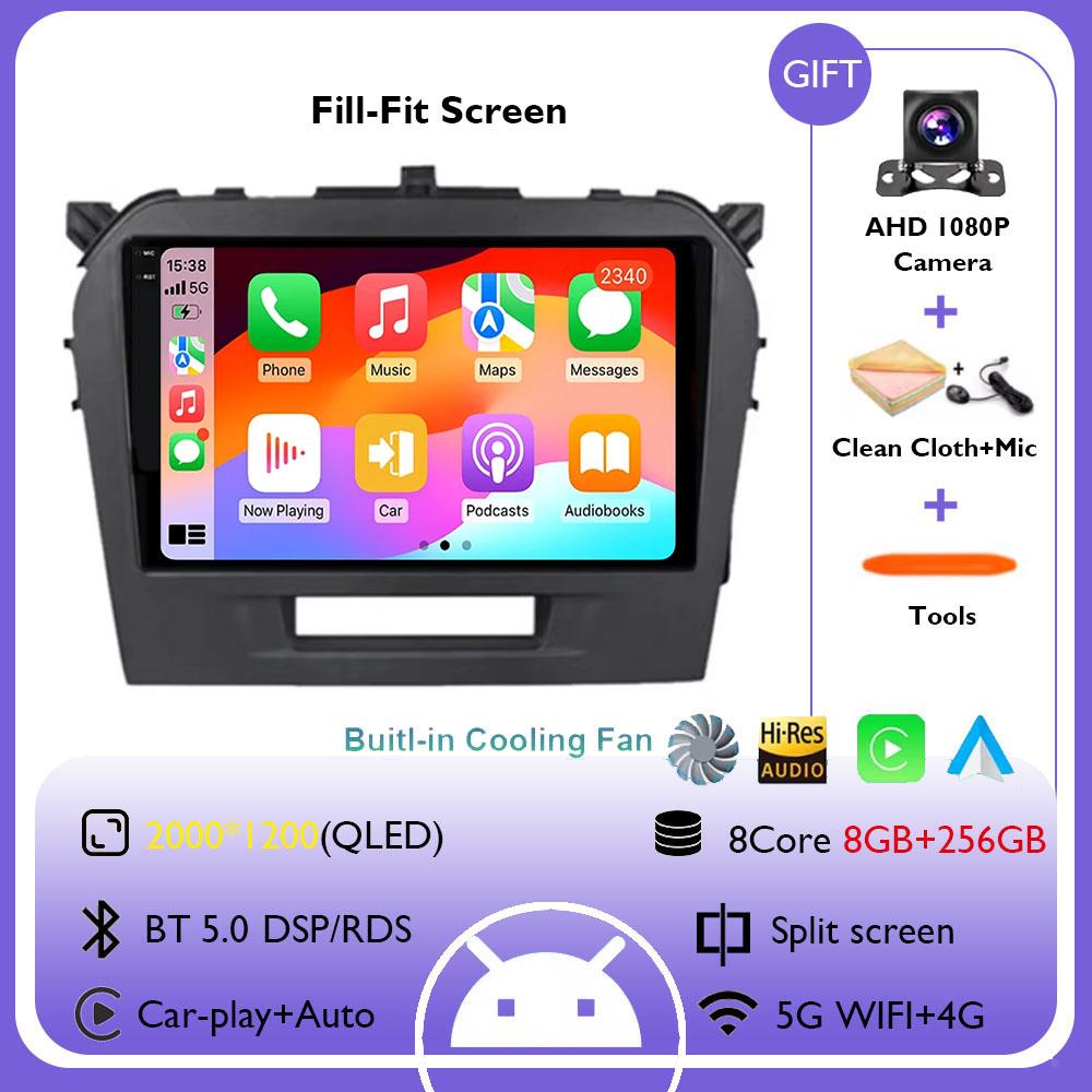 Android 14 For Suzuki Vitara 2017 - 2020 Multimedia Navigation DVD NO 2DIN GPS HDR QLED Player Car Stereo Carplay Radio Screen