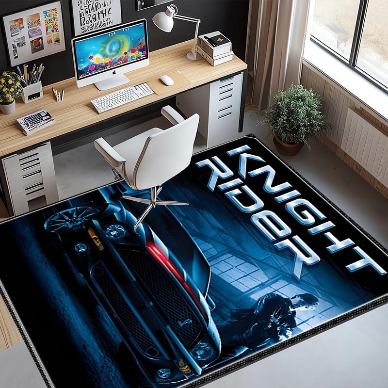 Knight Rider Pattern Rug, Indoor/Outdoor Mat, for Picnic, Gameroom, Bedroom, Office, Living Room, Home Decor Carpet, Birthday Gift