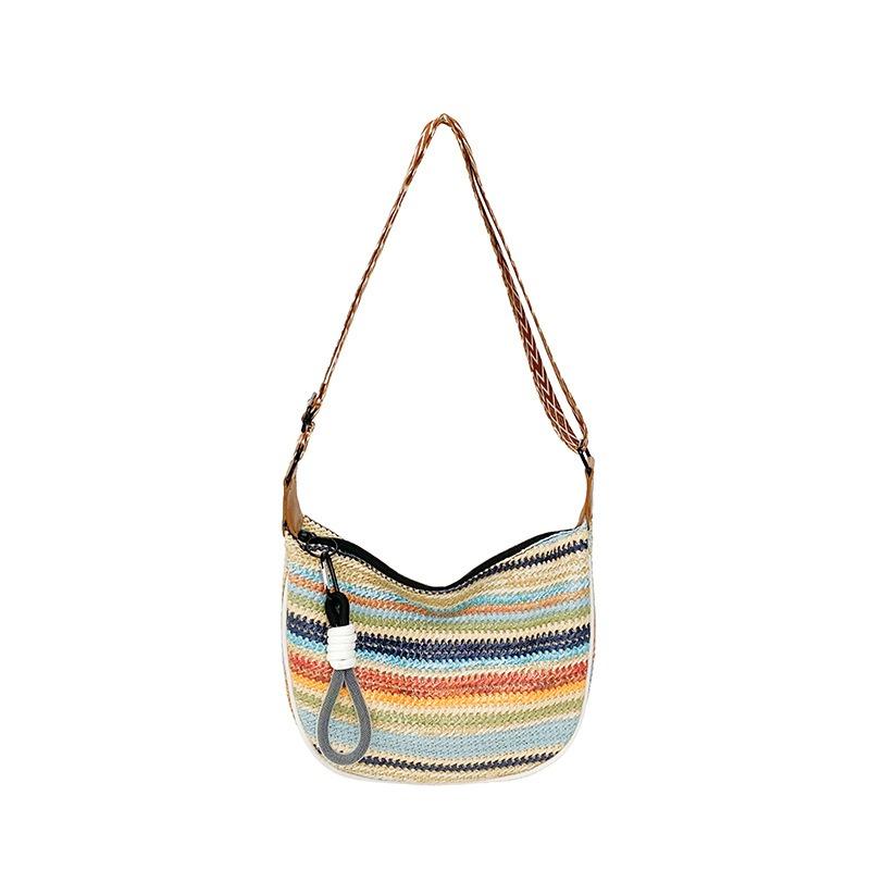 Straw bag women's large-capacity new summer niche design woven messenger bag dumpling bag seaside beach bag