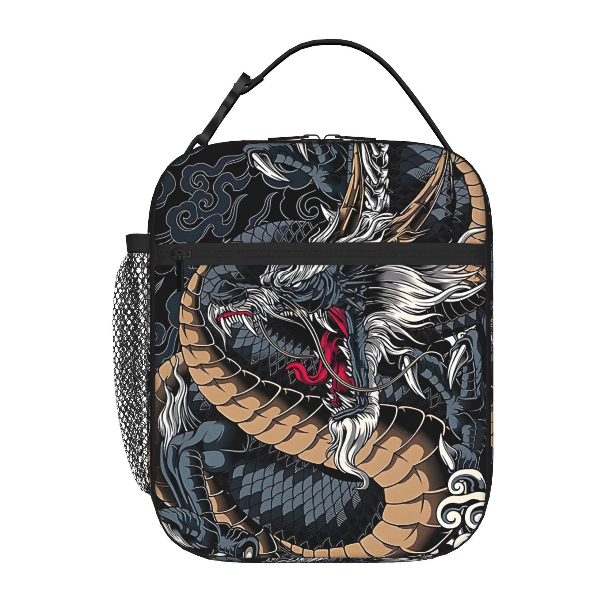 1 Piece Portable Lunch Container Japenese Anime Dragon Zipper Closure Durable Pocket Dragon Ball For Lunch Lunch Box Bag One Size