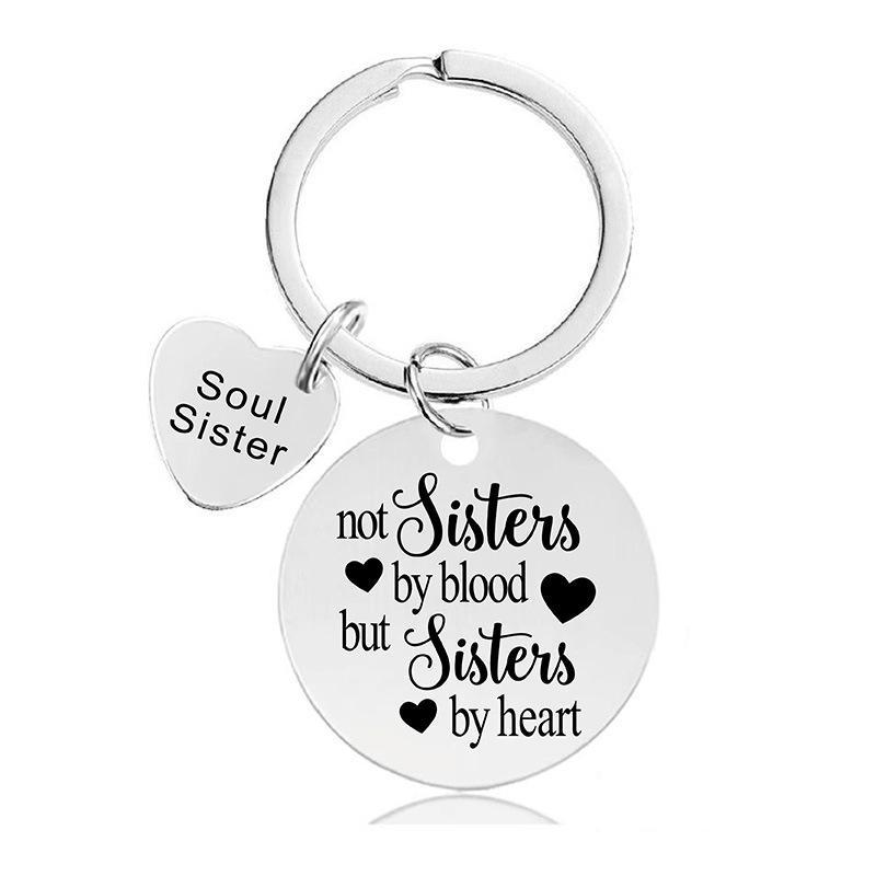 Keychain Pendant for Best Friends Sisters Friends Christmas Gift Metal Keychain Stainless Steel Keychain for Backpack Bag Pendant
