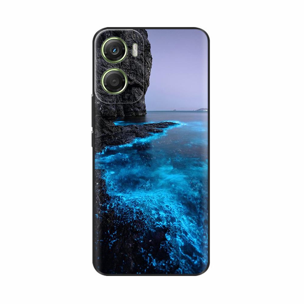 For Motorola Moto G06 4G Case Hot Flowers Painted Soft Black Silicone Phone Cases Bumper For Motorola Moto G06 4G Protect Cover