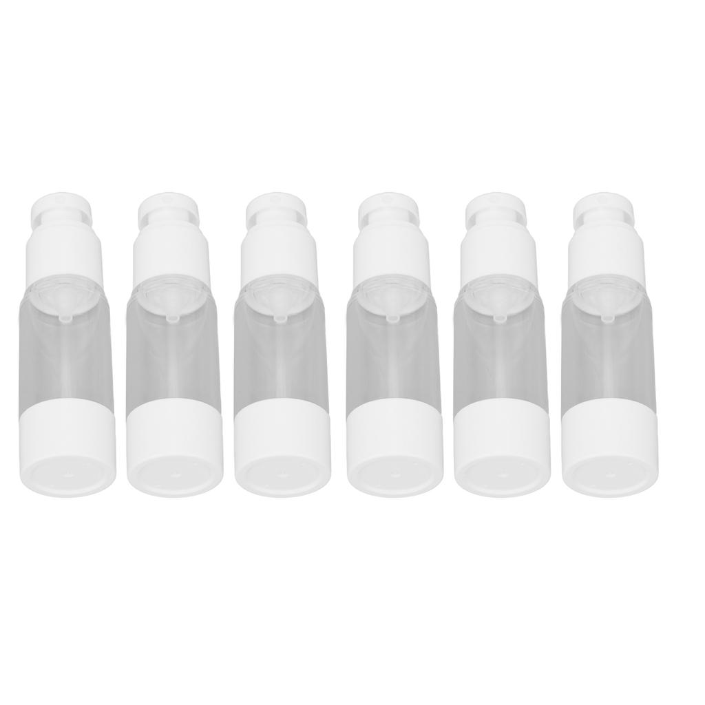 6Pcs Cosmetic Bottles Plastic Press Type Vacuum Transparent Refillable Container 30ml