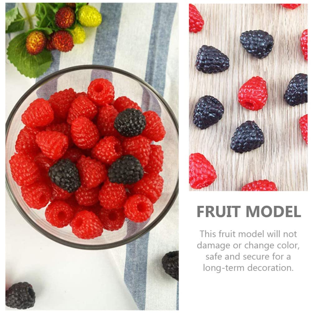 VORCOOL Food Sample Raspberry Simulation Fruit Blackberry Model Fake Real Look Fruit Food Model Photography Tools Pack of 40
