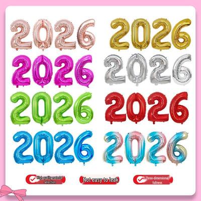 2026 New Year's Party Large 32" & 40" Number Foil Balloons Set