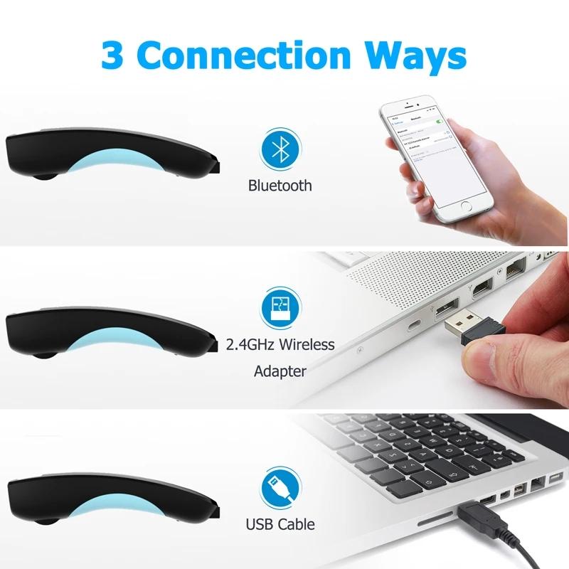 2D Barcode Scanner Bluetooth 2.4G Wireless QR Code Mini Handheld Portable Pocket Reader IOS Android PC for Mobile Payment