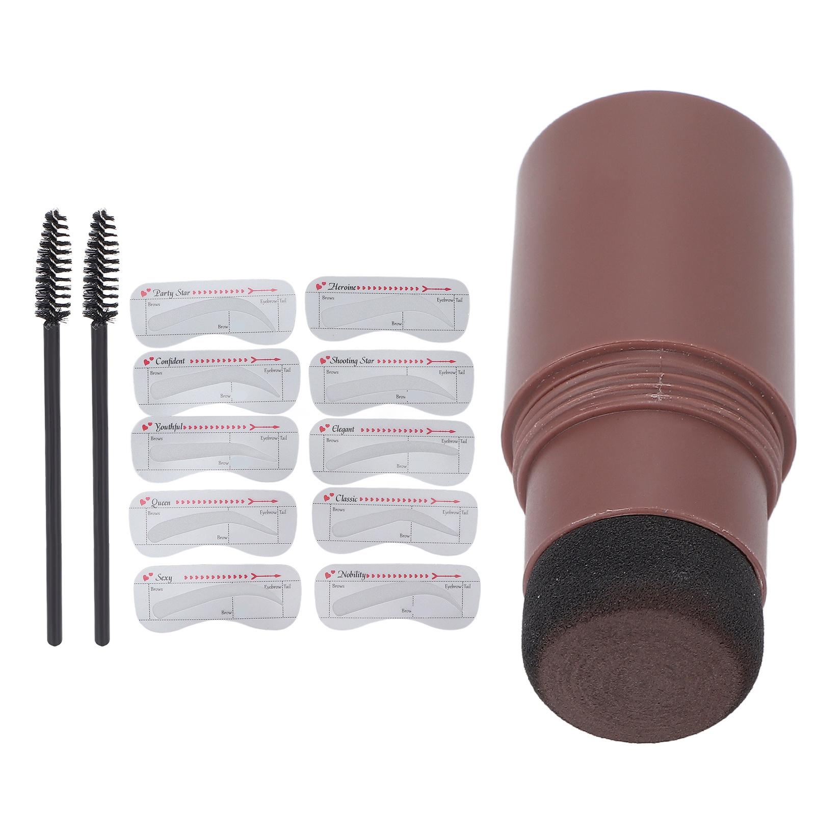 

Набор для формирования бровей, пудра для бровей, 10 трафаретов, кисточка, инструменты для макияжа бровей, 1,8 г, черный разноцветный