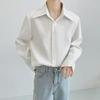"Harajuku Autumn High-End White Tie Shoulder Pad Shirt for Teens"