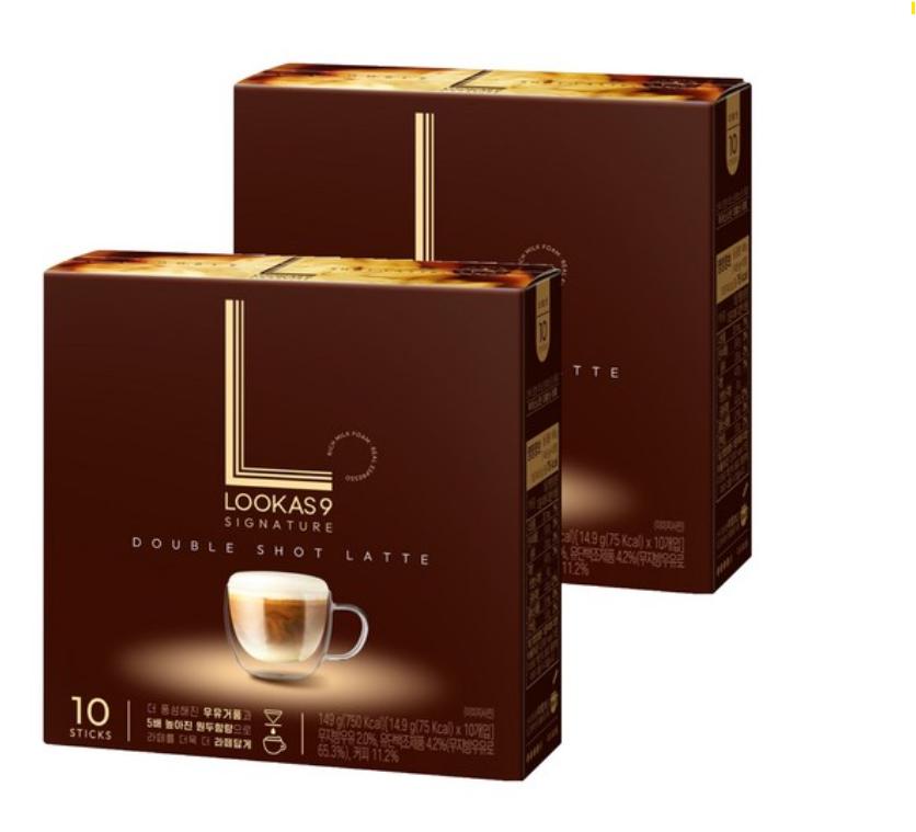 LOOKCAS9 Signature Double Shot Latte Coffee Mix 10 Sticks