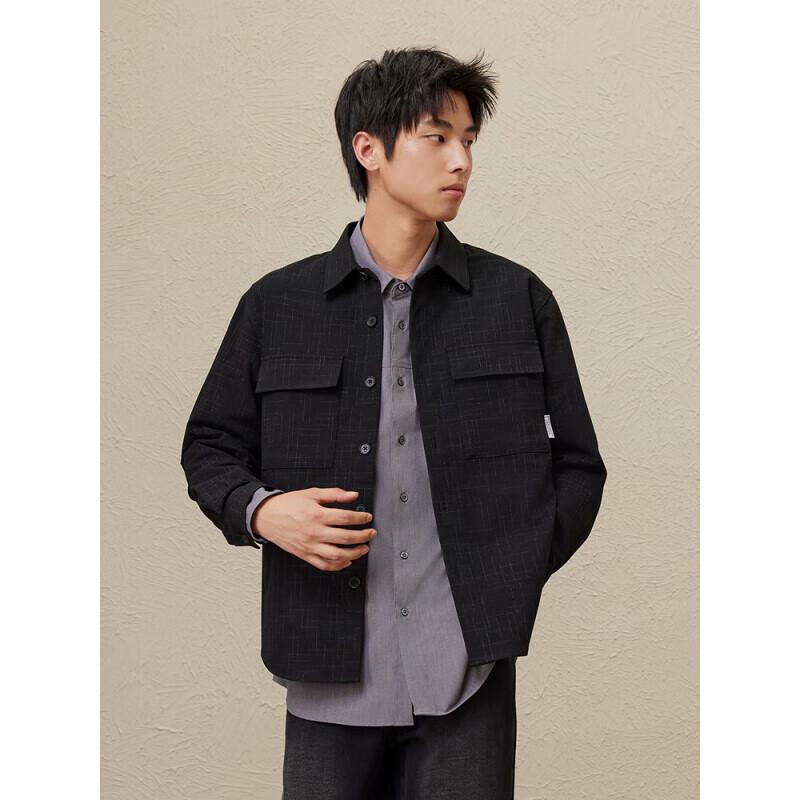 GXG Men's Black Plaid Long-Sleeve Shirt
