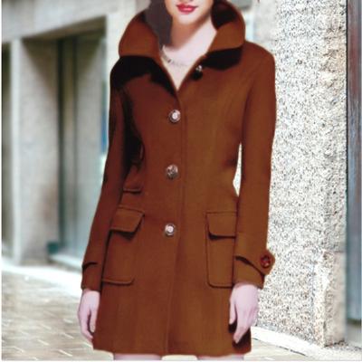 Autumn and Winter Medium and Long Large Size Woolen Women's Coat Woolen Coat
