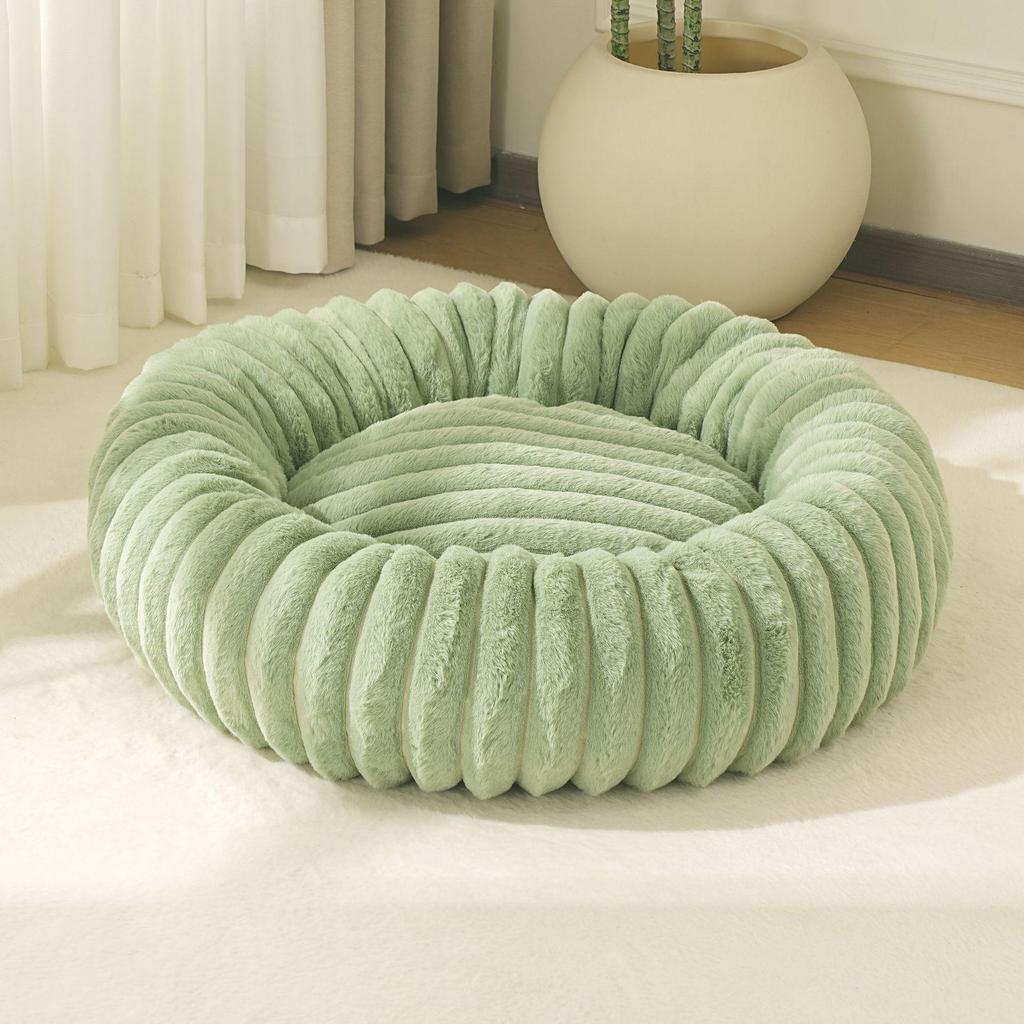 Cross-Border Faux Fur Pet Nest: Warm Round Bed for Dogs & Cats