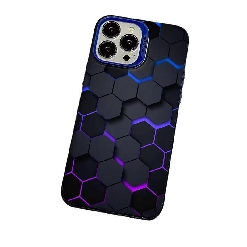 The new honeycomb square is suitable for Apple 16 simple 15plus matte iPhone17 trend 13 advanced 14 anti-drop