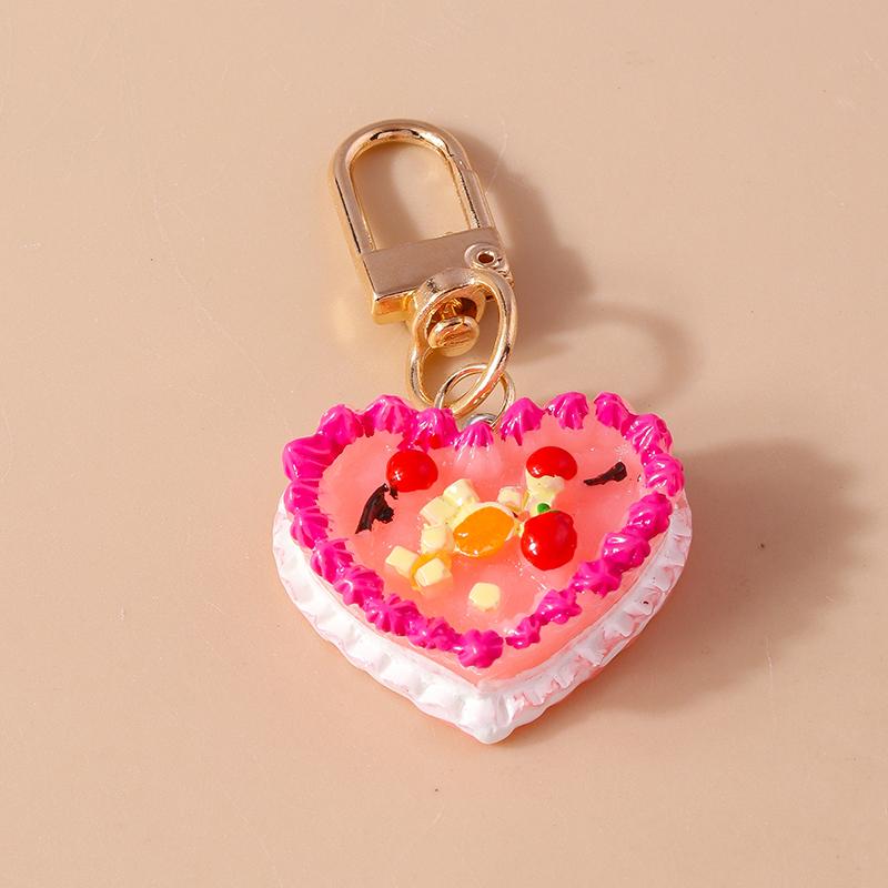 Cute Resin Ice Cream Keychain Simulated Food Key Ring Pendant for Women Girls Handbag Decor DIY Handmade Jewelry Gift