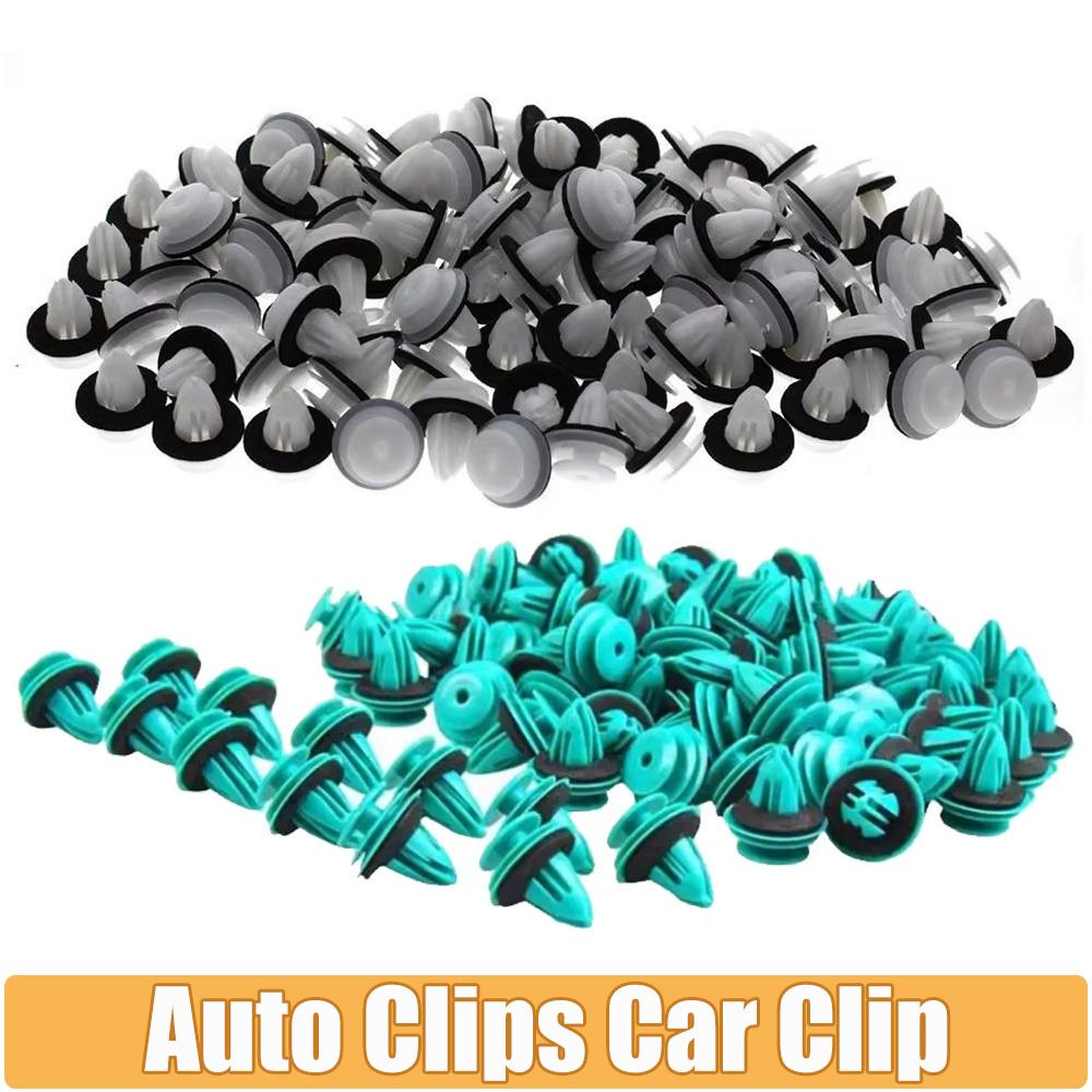 Auto Clips Car Clip White Green Nylon Retaining Clip Bumper Fender Trims Vehicle Retainer Fastener Rivet Auto Bumper Fender