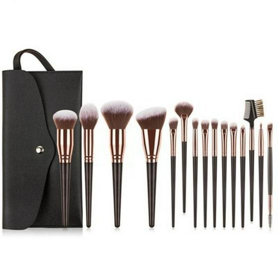 15-Piece Soft Bristle Makeup Brush Set: Powder, Blush, Foundation, Eyeshadow, Concealer, Eyebrow, Portable Kit