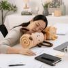Soft 2 in 1 Foldable Roll Blanket Warm Cartoon Nap blanket Plush Handheld Cushions Blanket Office