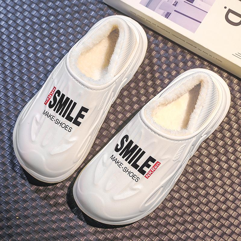 Mode Herren Hausschuhe Herren Winter Schuhe Plateau Runde Zehenpartie Lässig Outdoor Schnee Schuhwerk Wasserdicht Bequem Plus Samt Warm halten