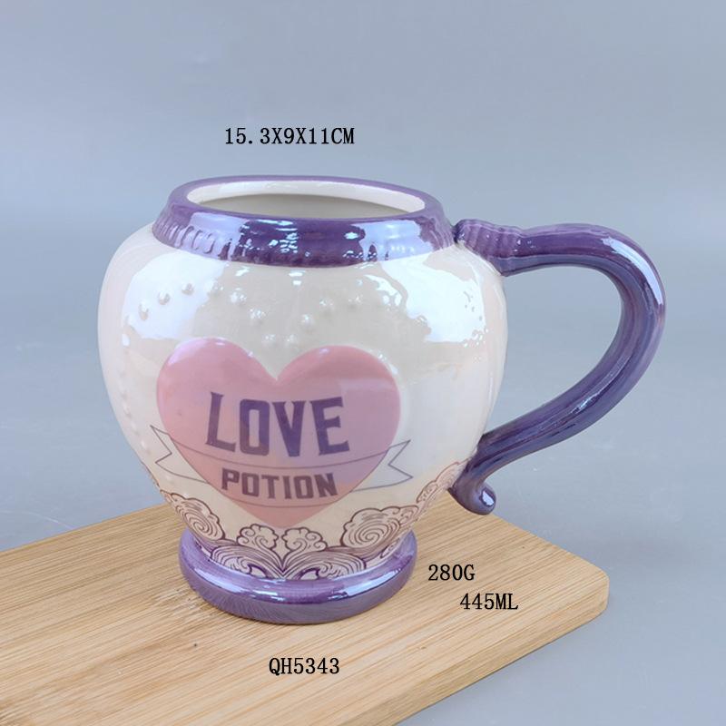 

Керамические кружки в форме сердца для пар, креативная кружка на День святого Валентина с Купидоном, красная кофейная чашка с ручкой в виде сердца