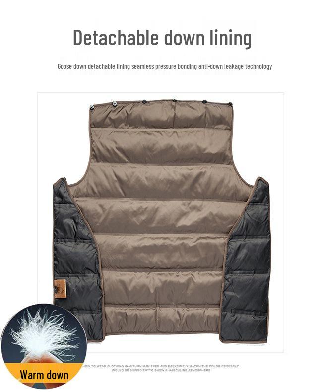 Men's Double-Sided Wool Suit with Detachable Lining, Windproof, Comfortable, Business Casual, Autumn/Winter Outerwear