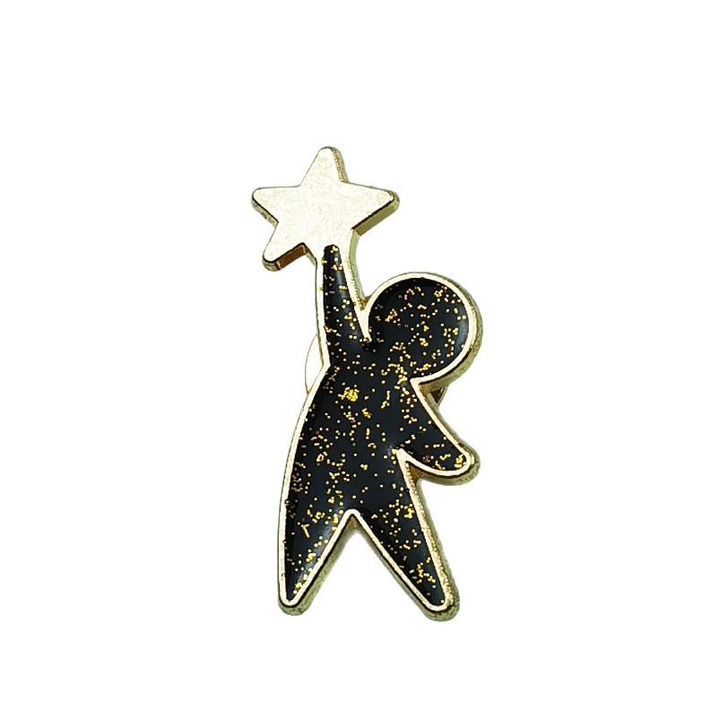 Creative Star Enamel Cartoon Brooch: Versatile Backpack Ornament for Boys