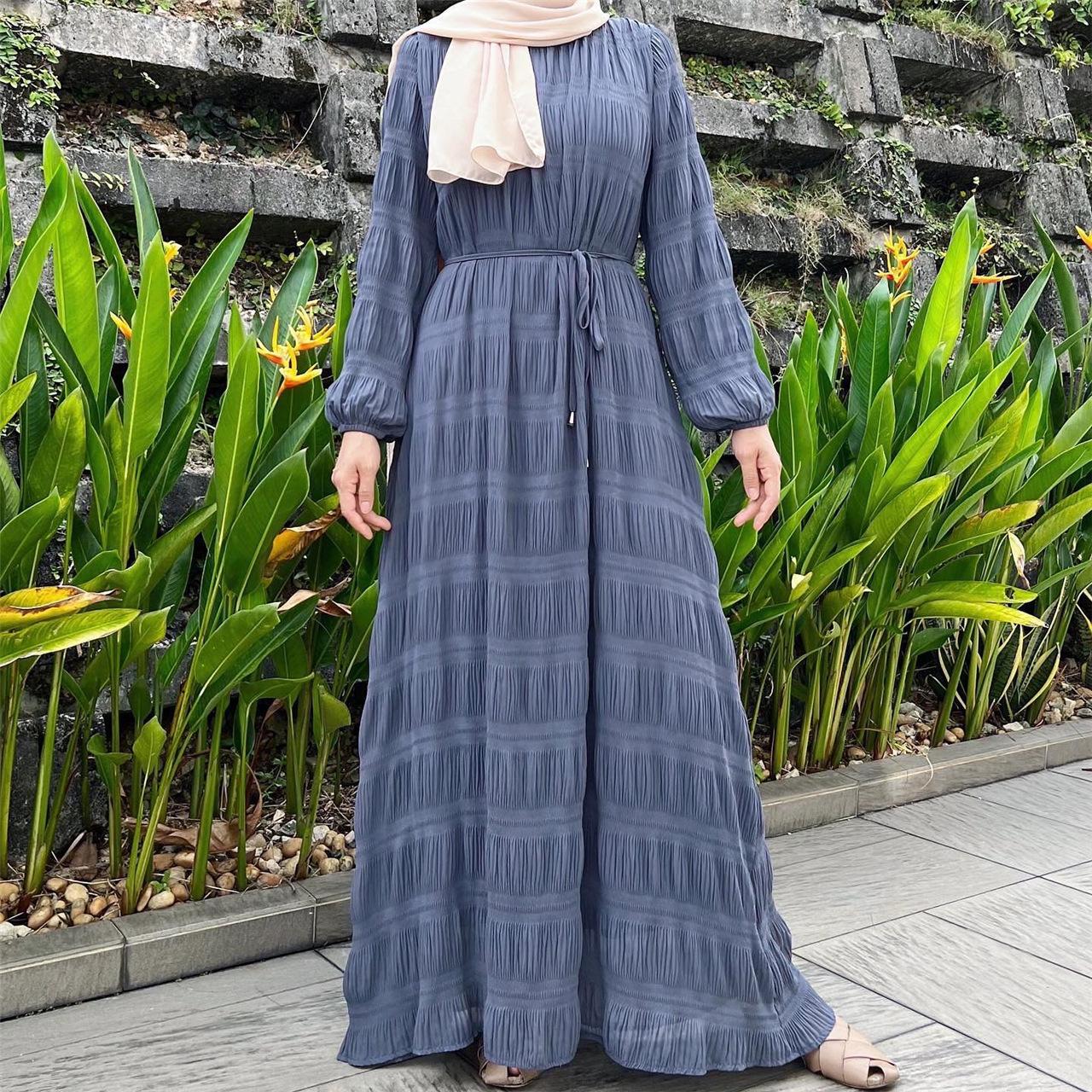 

Spring and Autumn Women s Long Skirt Chiffon Pleated Dress Large Size Women s Casual Dress for Comfort XS сірий