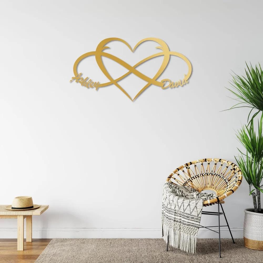 Infinity Sign Metal Wall Art, Personalized Couple Gift, Wedding Decor, Custom Name Sign, Anniversary Gift for Husband Wife, Home Wall Decor Valentine
