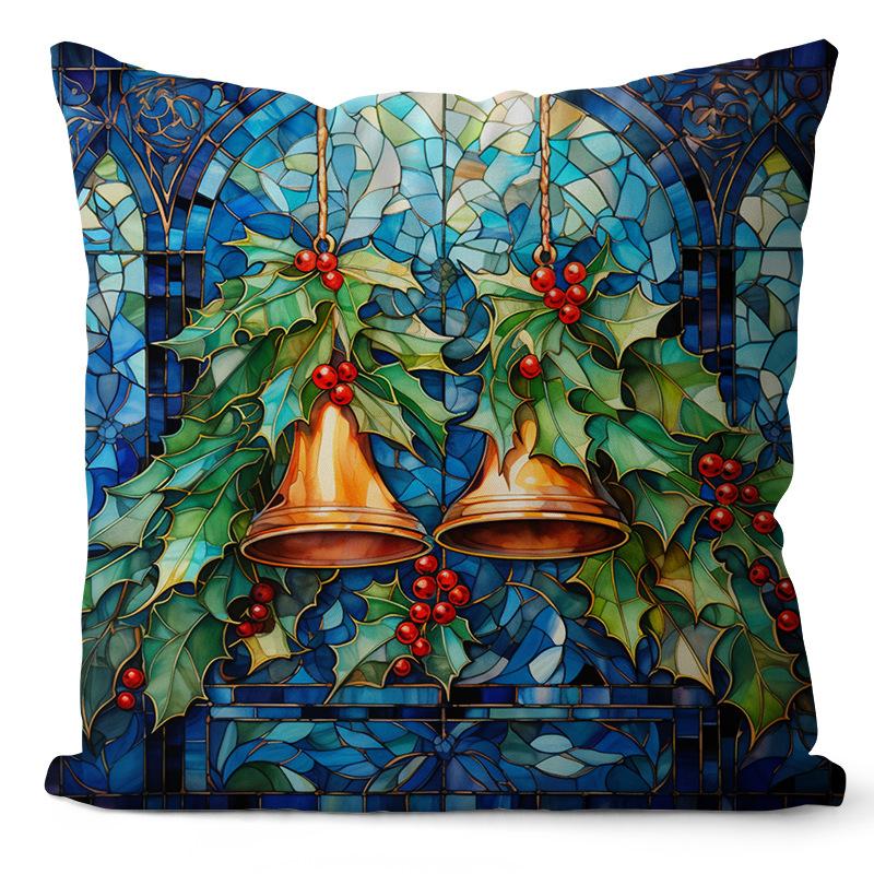 New Christmas Pillowcase Snowman Print Pillowcase Blue Glass Christmas Decoration Pillowcase