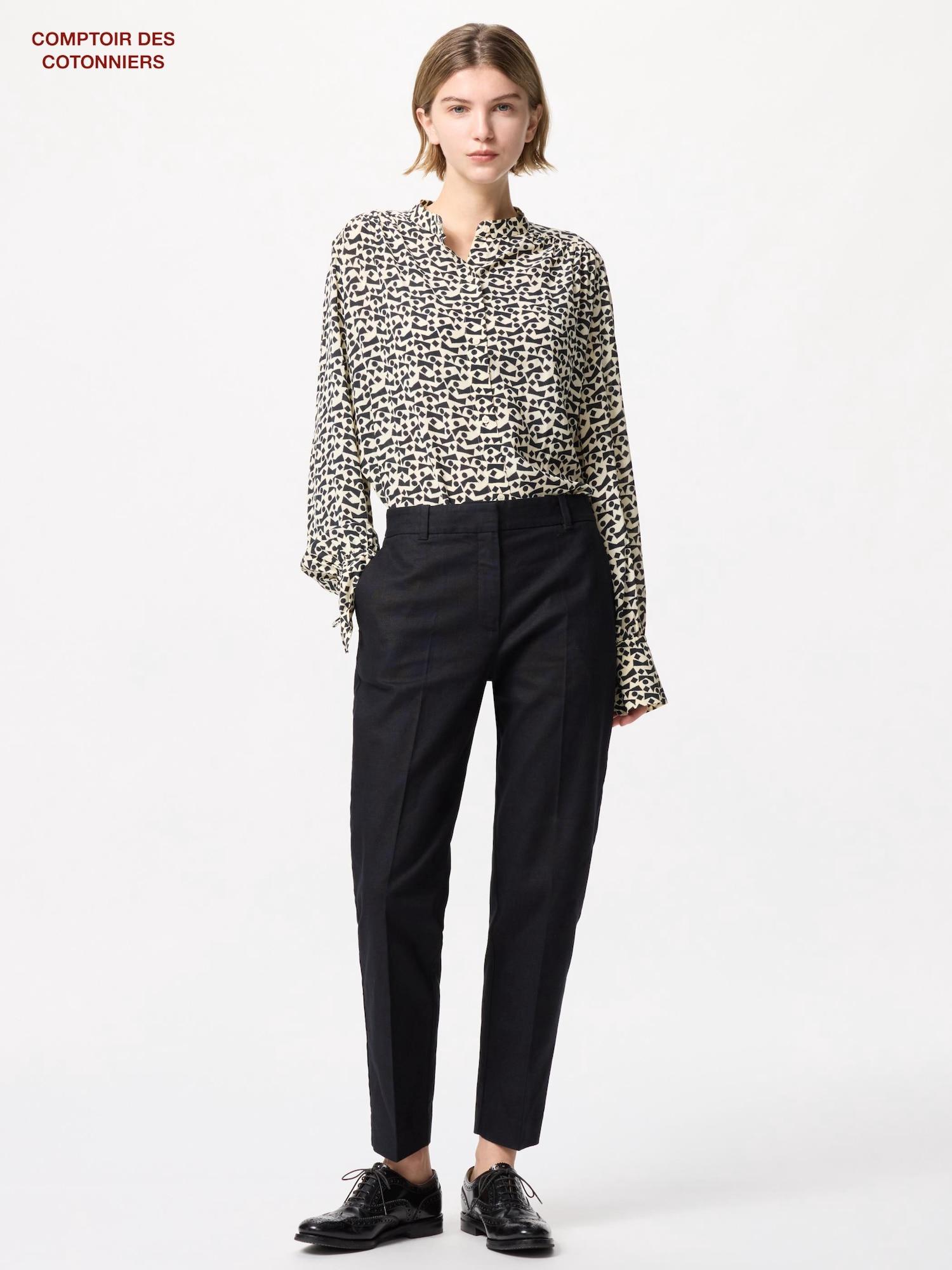 

Uniqlo Японские льняные хлопковые брюки до щиколотки 09 BLACK/M