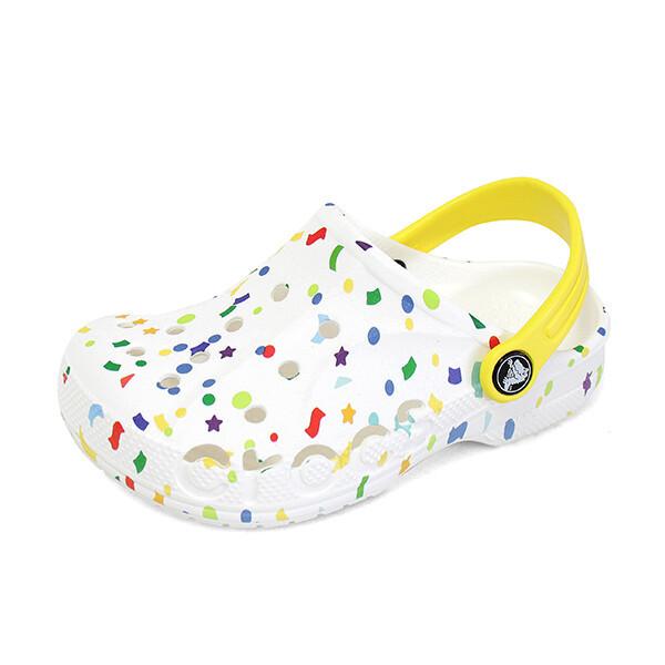 Crocs Baya Seasonal Printed K Women Kids Junior Clog Sandal Slipper White