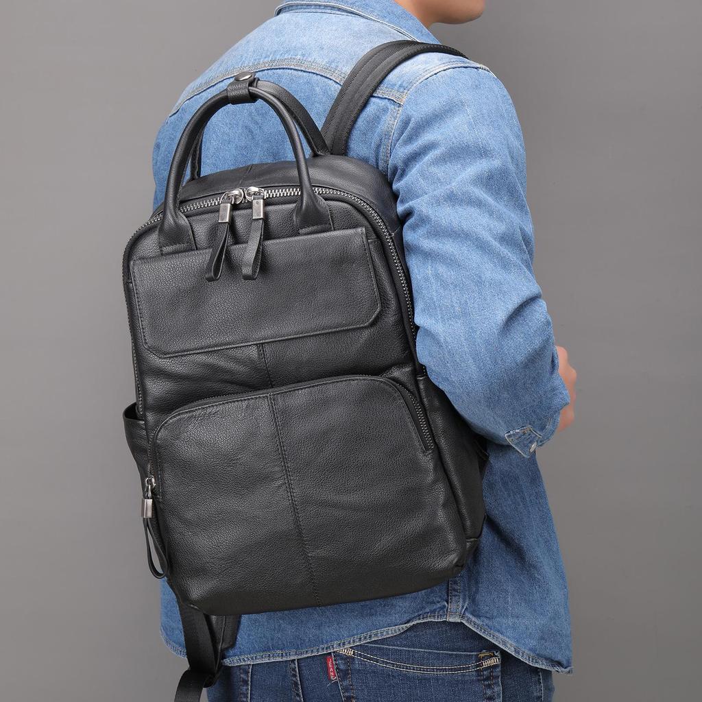 "Marant 2022 Men's Genuine Leather Business Backpack - Trendy Outdoor Cowhide Laptop Bag"