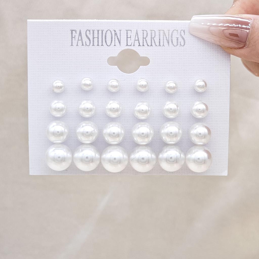 12 Pairs of Fashionable and Simple Zircon Imitation Women's Earring Set Suitable for Daily Wear, Holiday Gifts, Classic Zircon