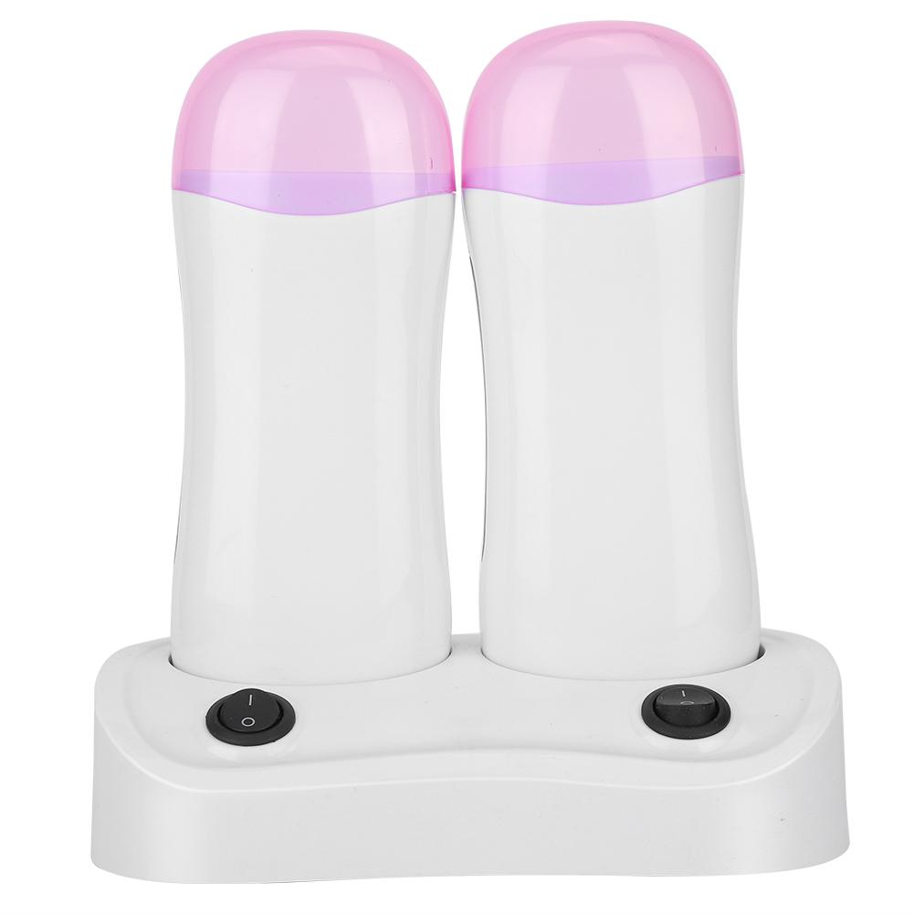 Double Cartridge Wax Depilatory Roller Warmer Heater Waxing Body Hair Removal Machine