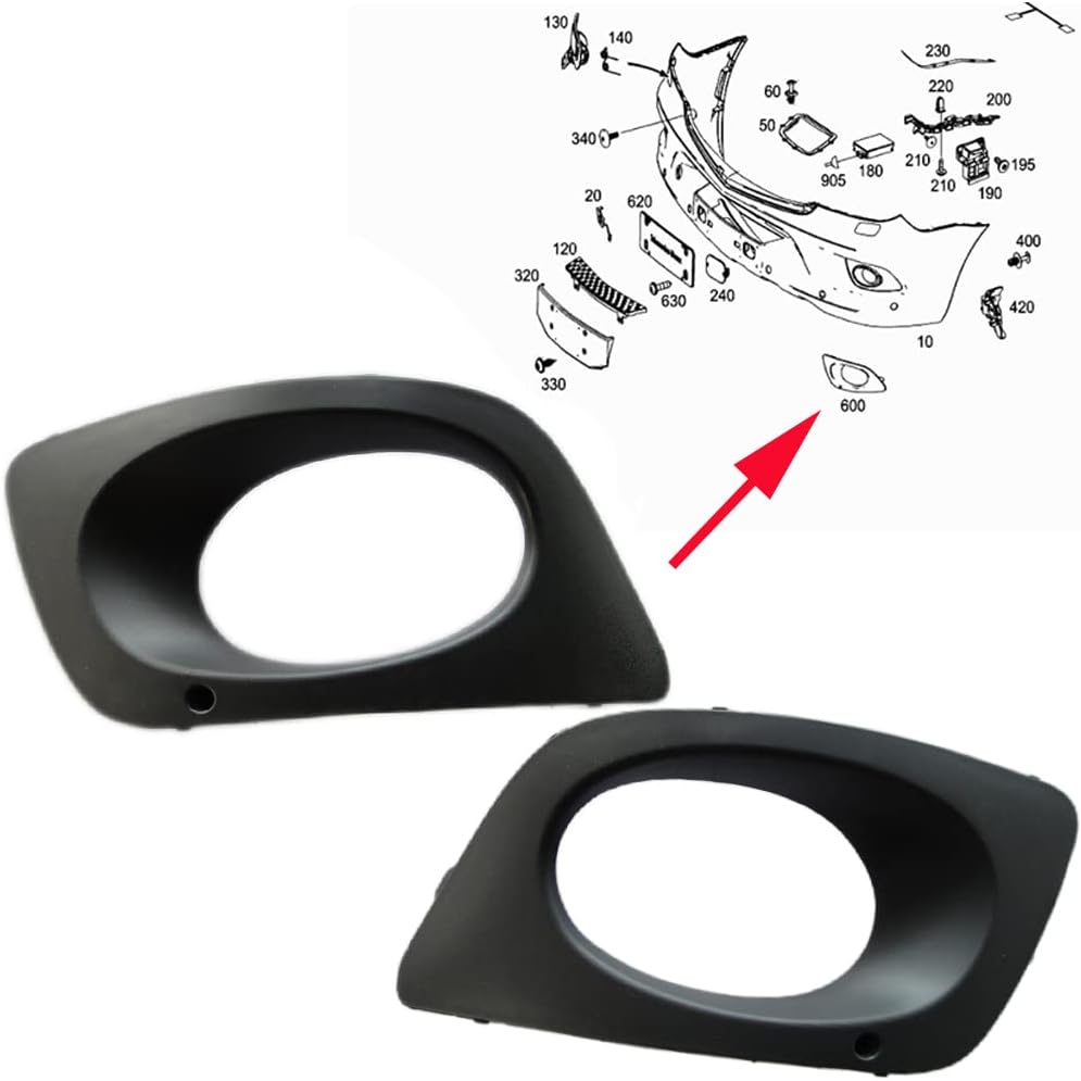 MP&PV Front Bumper Fog Light Cover Trim Bezel Left/Right Compatible with Mercedes Van Sprinter W906 2013 Onwards OE9068850353,OE9068850253